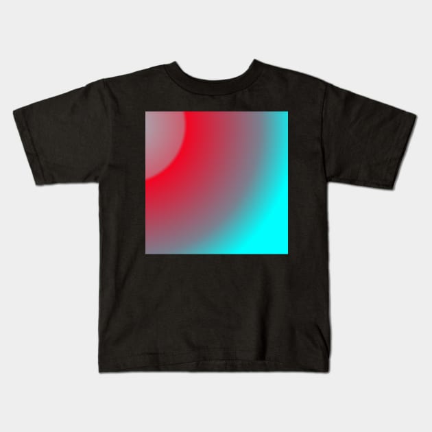 Holographic aqua and red watercolor gradient Kids T-Shirt by 617406